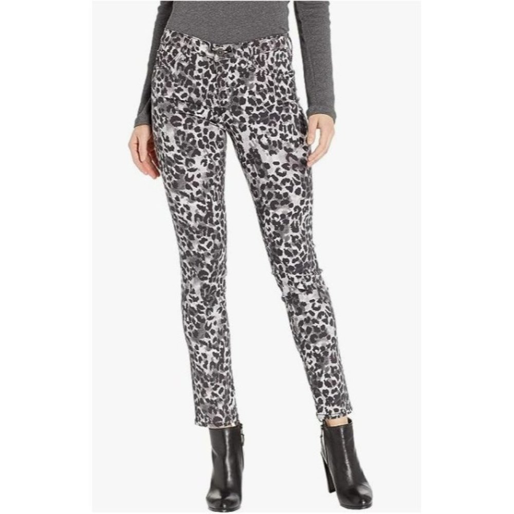 AG Adriano Goldschmied Prima Ankle Cigarette Leopard Stretch Jeans 31R $188 NWOT